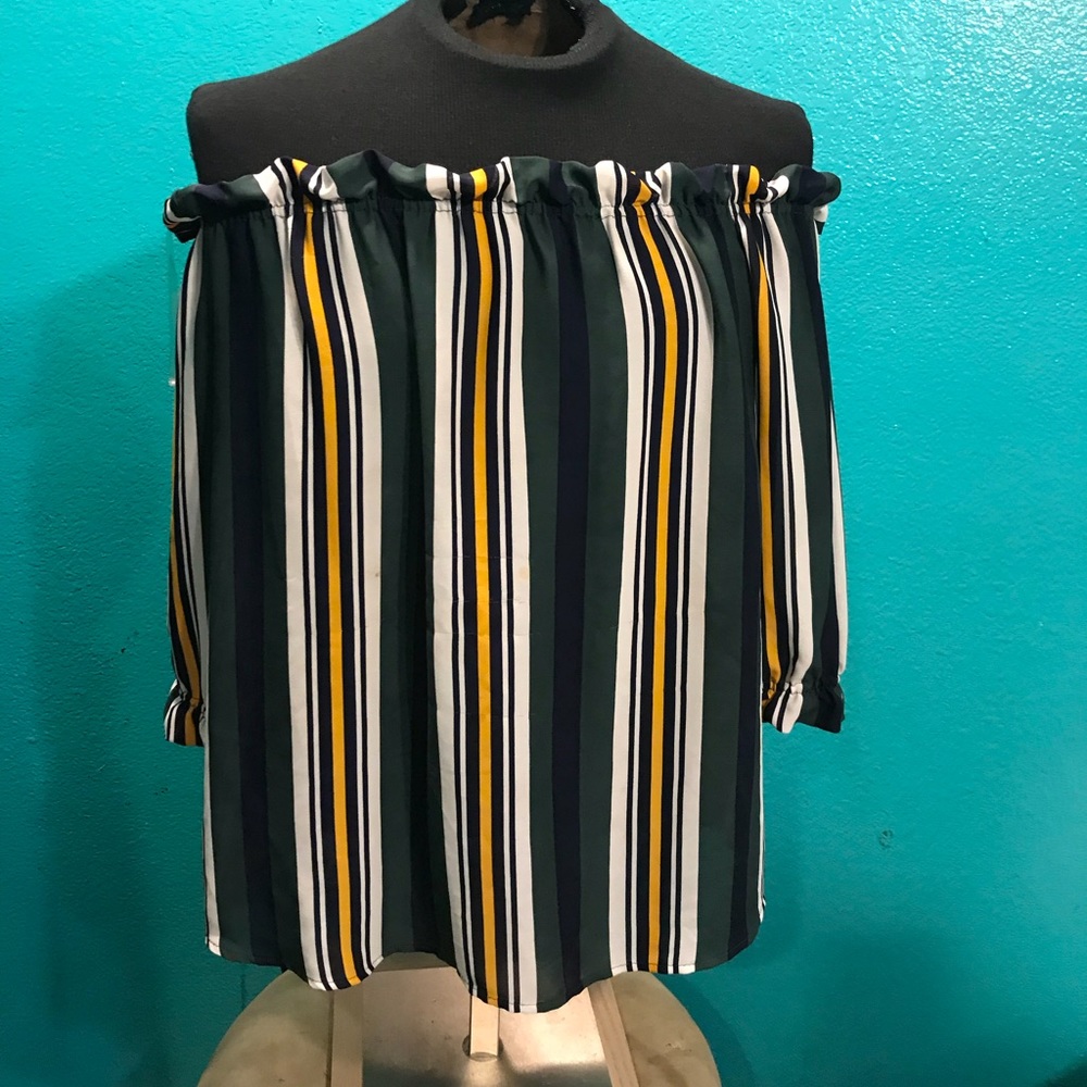 Stripped off the shoulder blouse